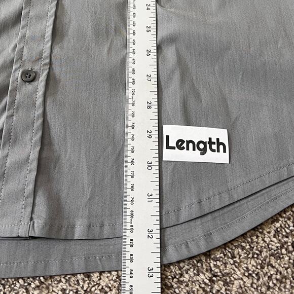 PRANA Men's XL Gray Tencel Performance Wicking Outdoor Trekking Button Shirt - Picture 9 of 10